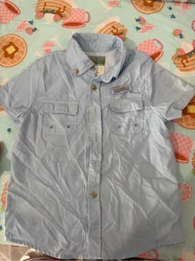 Light Blue Boys Short Sleeve Button-Front Shirt